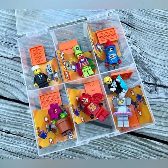 Lot 7 LEGO Minifigures Blind Bag Series Building Blocks People With Case - Picture 1 of 14